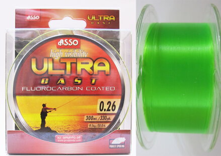 Asso Ultra Cast 300m 0,20mm fluo zelena