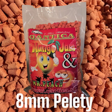 Qantica pelety 1kg 8mm mango Jam Mr.peach 