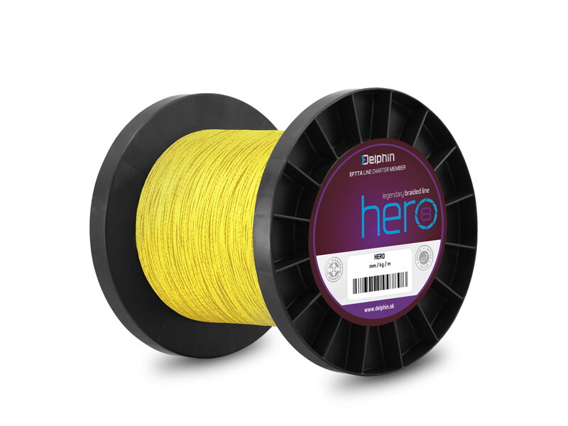 Delphin HERO 8 / fluo žltá | 0,40mm 26,40kg 1000m