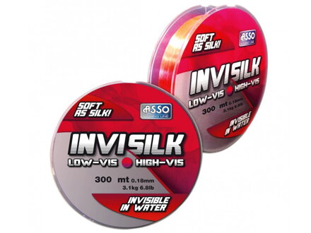 Asso Invisilk 300m 0,20mm f. fluo červená