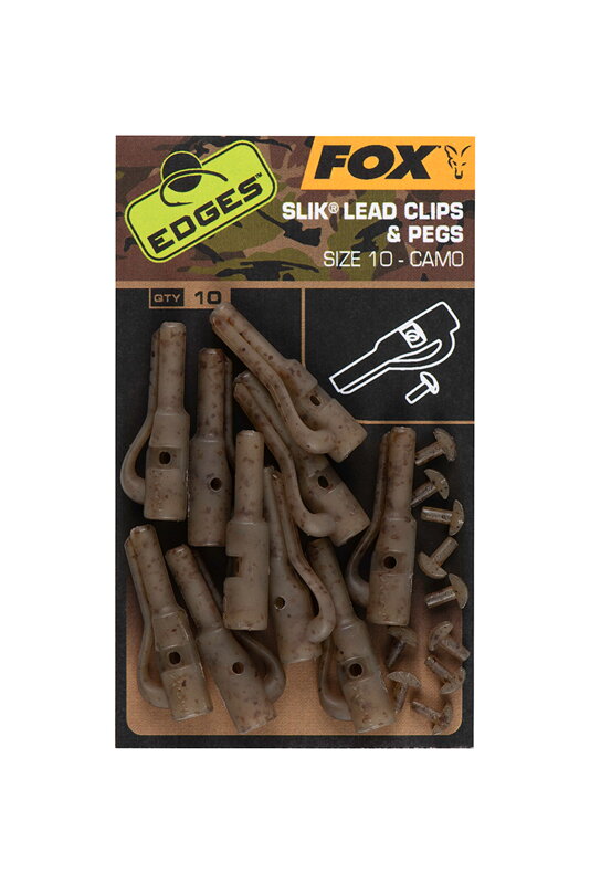 Fox Edges Camo Slik Lead Clip & Pegs (Size 10) Fox Edges Camo Slik Lead Clip & Pegs (Size 10)